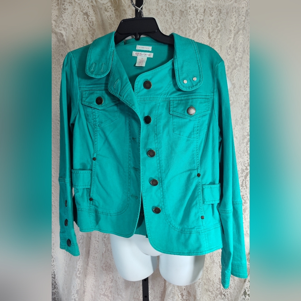 Nine West Turquoise Green Jacket. NWOT